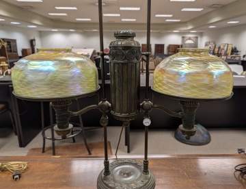 Tiffany Studios Double Student Lamp